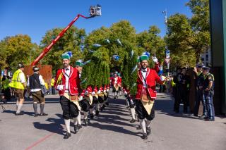 Die Schäffler beim Einzug der Festwirte und Brauereien auf das Oktoberfest.
