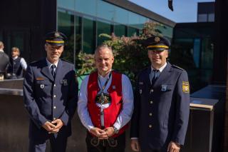 Polizeivizepräsident Christian Huber, Polizeidirektor Christian Schäfer, Leiter der Wiesnwache, sowie Dr. Christian Scharpf, Referent für Arbeit und Wirtschaft 