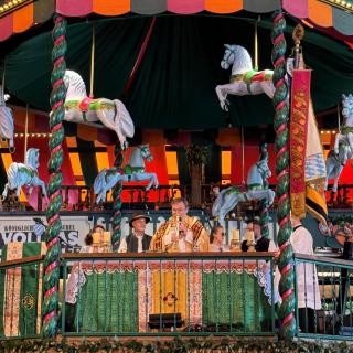 Der Schausteller-Gottesdienst ist eine feste Tradition auf dem Münchner Oktoberfest.